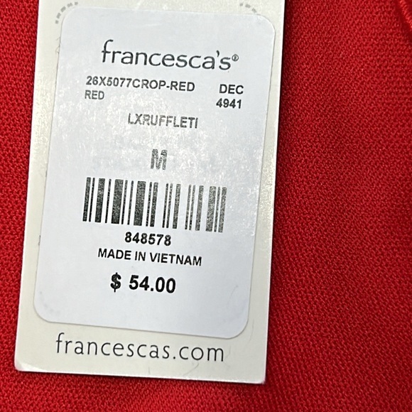 Mi Ami by Francesca’s red ruffle mini dress.  New with tags. Size Medium. - Picture 5 of 13